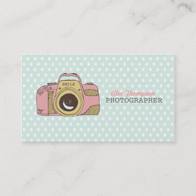 Cute Ladies DSLR Camera Photography Business Cards (Front)