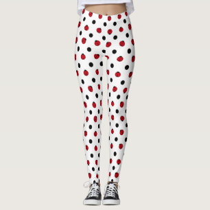 Cute lady bug and polka dots leggings