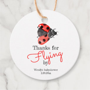 Cute lady bug baby girl baby shower favour tag