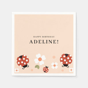 Cute Lady Bug Birthday Party Napkin
