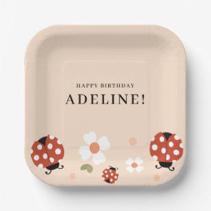Cute Lady Bug Birthday Party Paper Plate