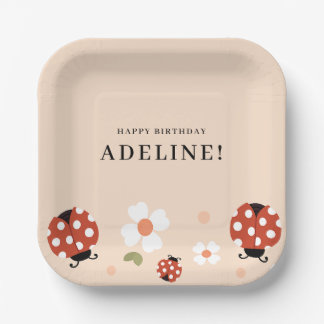 Cute Lady Bug Birthday Party  Paper Plate