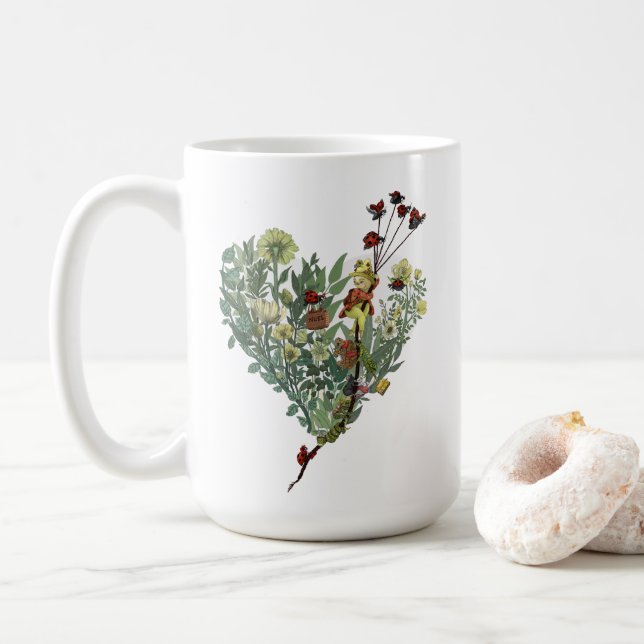 Cute Lady Bug Inspiring Adventure Quote Farewell Coffee Mug (With Donut)