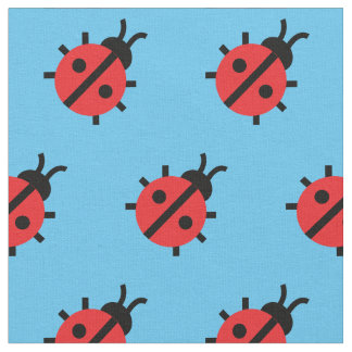 Cute Lady Bug Kid Baby Nursery Bug Insect Blue Fabric