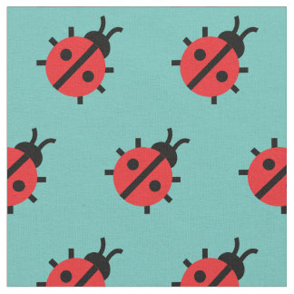 Cute Lady Bug Kid Baby Nursery Bug Insect Teal Fabric
