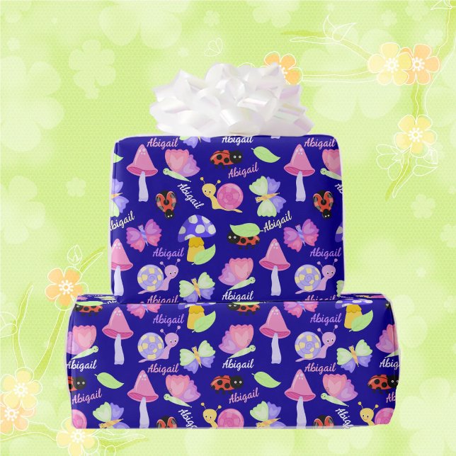 Cute Lady Bugs Personalise Name Gift Cute Wrapping Paper (Creator Uploaded)