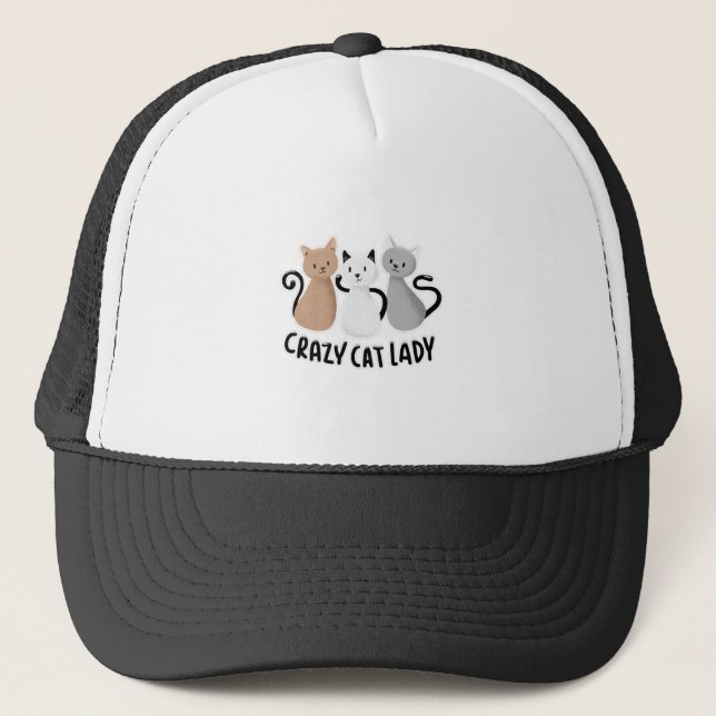 Cute Lady Cats Saying Design Trucker Hat (Front)