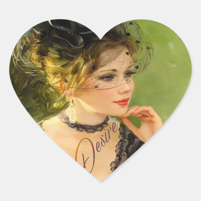 Cute Lady Heart Stickers (Front)