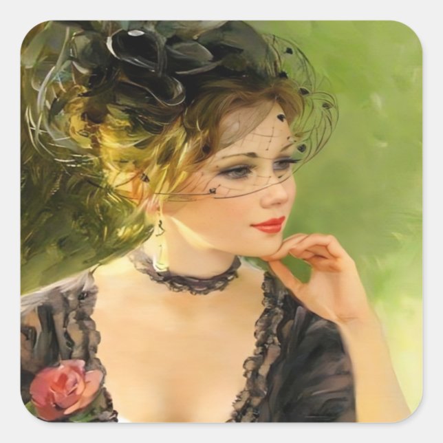 Cute Lady Sticker (Front)