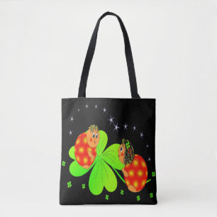 Cute Ladybird Shamrock Tote Bag