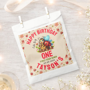 Cute Ladybug 1st Birthday   Bug Theme Party Favour Bag
