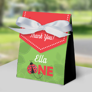 Cute Ladybug 1st Birthday Party Favour Box for gir