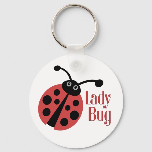 Cute Ladybug Animal Print Key Ring (Front)