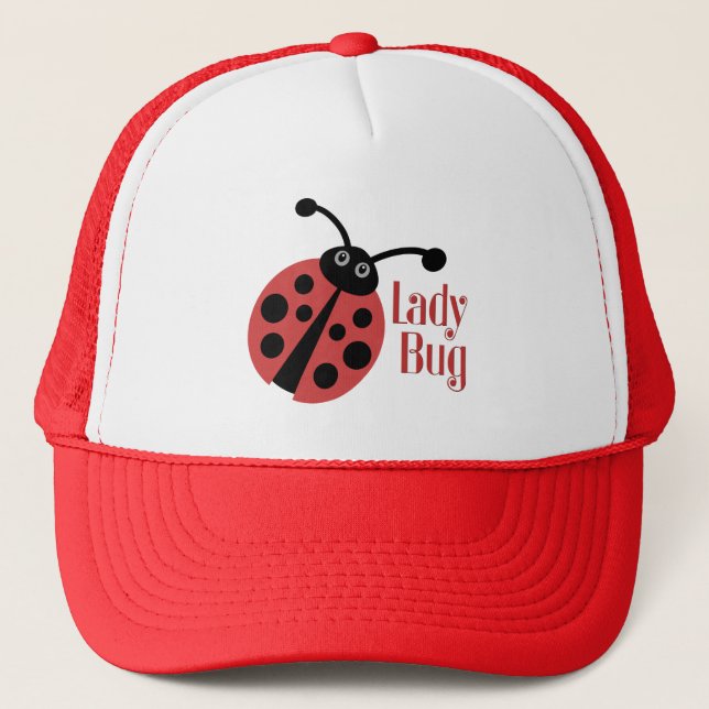 Cute Ladybug Animal Print Trucker Hat (Front)