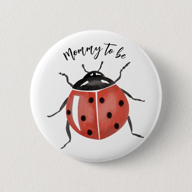 Cute Ladybug Baby Shower 6 Cm Round Badge (Front)
