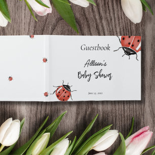 Cute Ladybug Baby Shower Guest Book