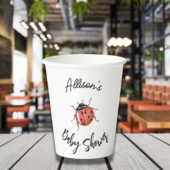 Cute Ladybug Baby Shower Paper Cups (Creator Uploaded)