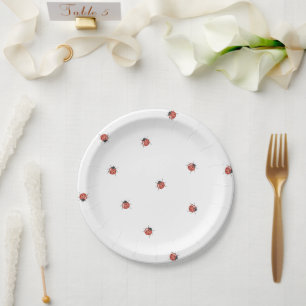 Cute Ladybug Baby Shower Paper Plate