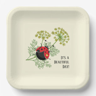 Cute Ladybug   Beautiful Day  Paper Plate