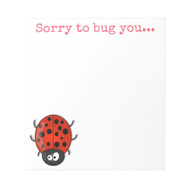 Cute ladybug beetle insect cartoon illustration notepad (Front)