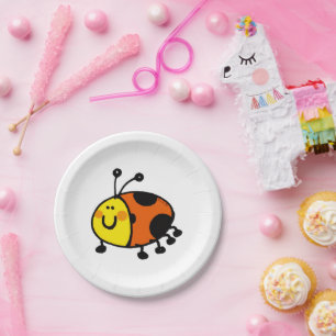 Cute Ladybug Cartoon for Kids and Nature Lovers Paper Plate