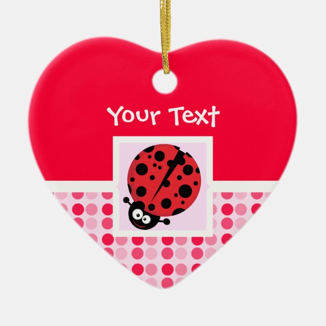 Cute Ladybug Ceramic Tree Decoration (Front)