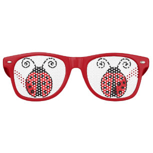 Cute Ladybug Cool Retro Red Sunglasses