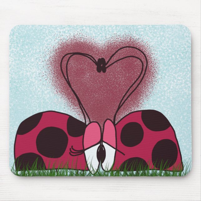 Cute Ladybug Couple  Mouse Pad (Front)
