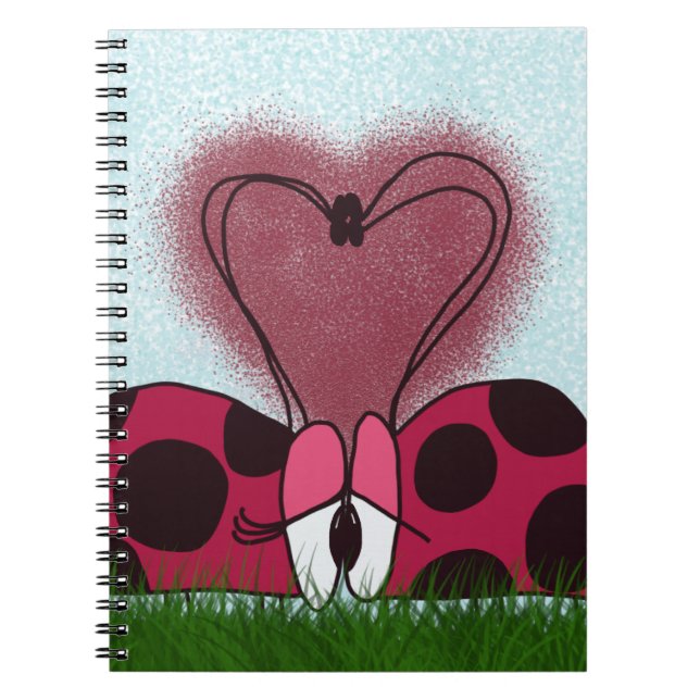 Cute Ladybug Couple  Notebook (Front)