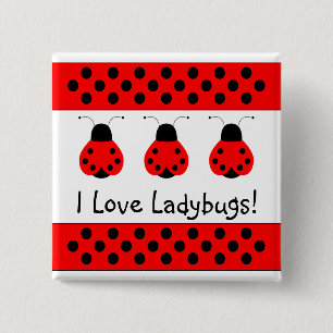 Cute Ladybug Customisable Button