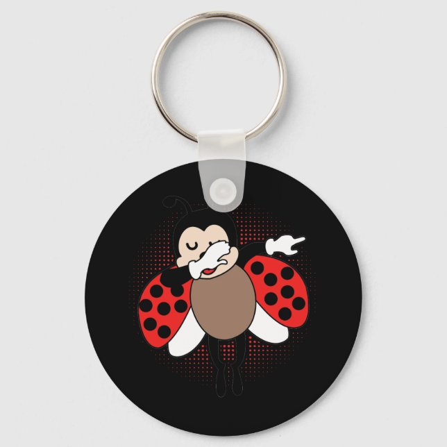 Cute Ladybug Dabbing Key Ring (Front)