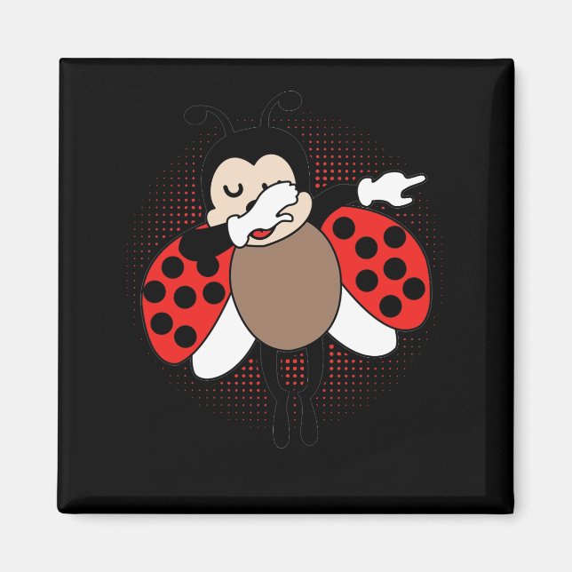 Cute Ladybug Dabbing Magnet (Front)