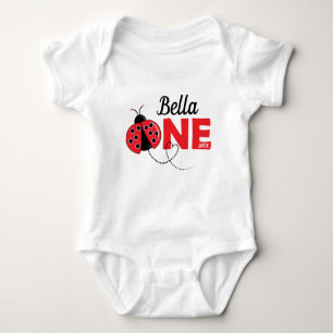 Cute ladybug design bodysuit for first birthday