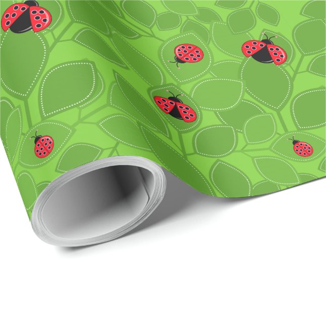 Cute Ladybug Design Wrapping Paper (Roll Corner)