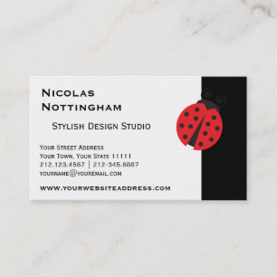 Cute Ladybug Drawing Business Card