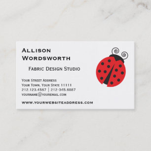 Cute Ladybug Drawing Business Card