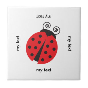 Cute Ladybug Drawing Ceramic Tile