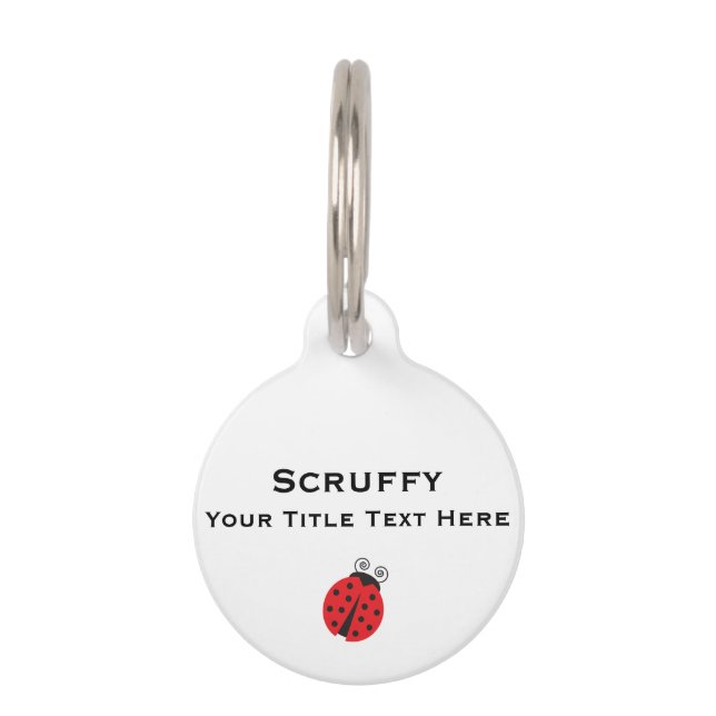 Cute Ladybug Drawing Pet Tag (Back)