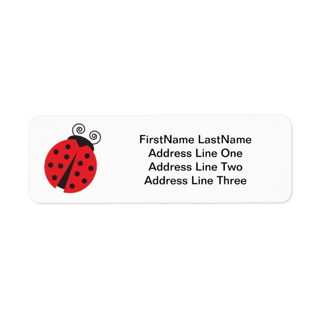 Cute Ladybug Drawing Return Address Label (Front)