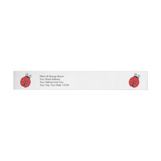 Cute Ladybug Drawing Wraparound Address Label (Individual)