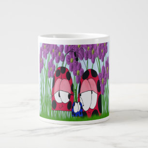 Cute Ladybug Family Illustration Large Coffee Mug