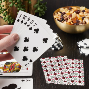 Cute Ladybug Floral Seamless Pattern Playing Cards