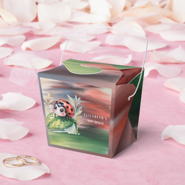 Cute Ladybug Girl Baby Shower  Favour Box (Wedding)