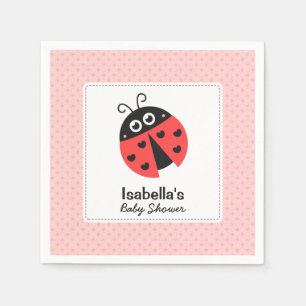 Cute Ladybug Girl Baby Shower Party Supplies Napkin