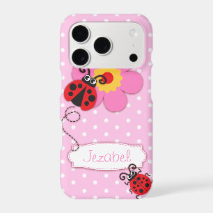 Cute ladybug girls name pink ipod touch case