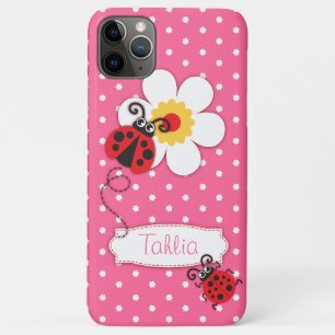 Cute ladybug girls name purple iphone case