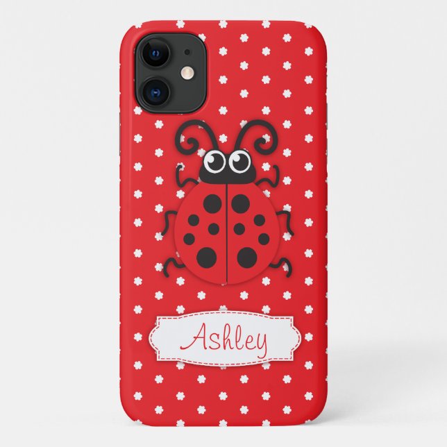 Cute ladybug girls name red iphone 5 case (Back)