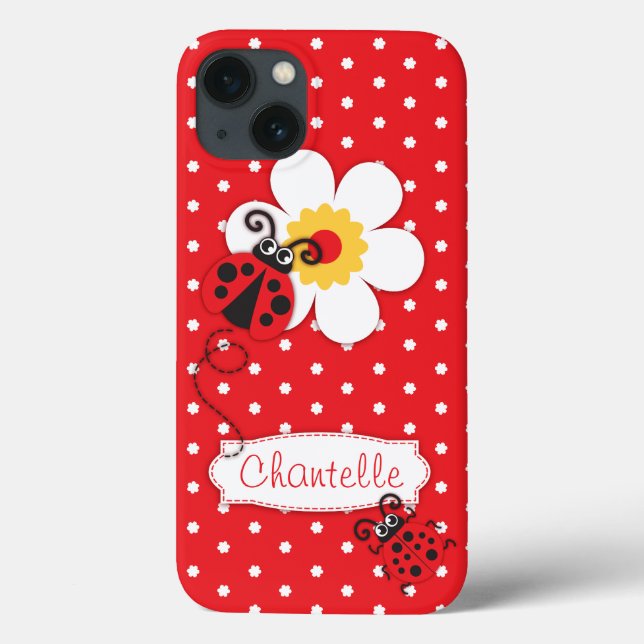 Cute ladybug girls name red iphone 5 case (Back)