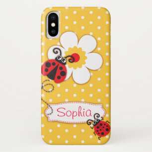 Cute ladybug girls name yellow iPhone x case