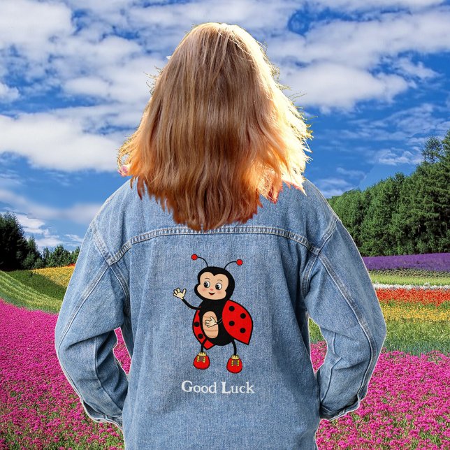 Cute Ladybug Good Luck Denim Jacket (Creator Uploaded)